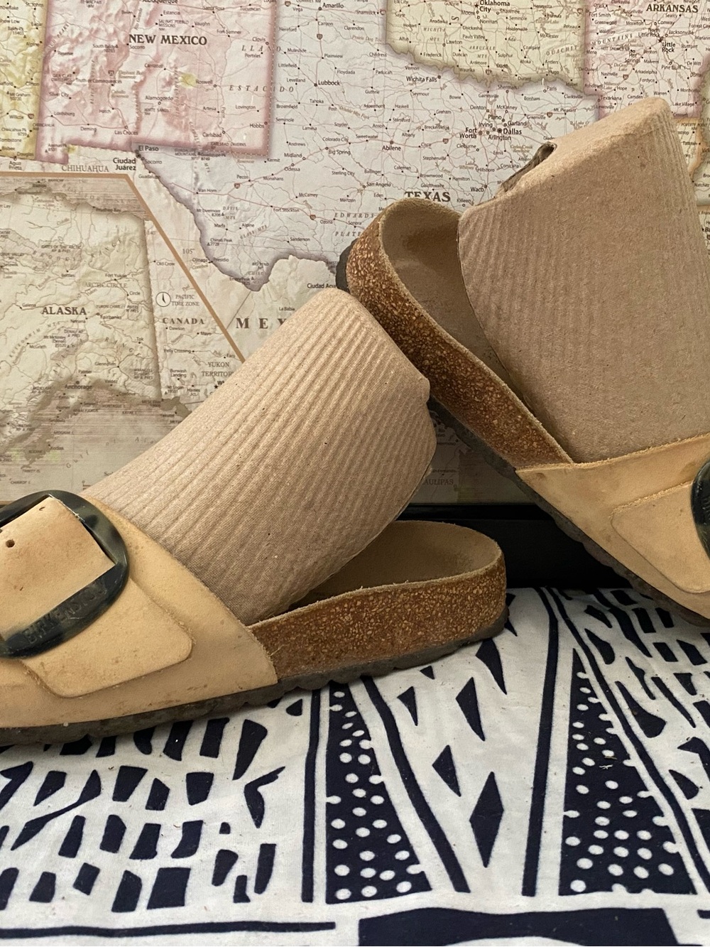 Pre-owned Birkenstock Madrid Big Buckle Sandal in Nubuck Leather Tan 39/8 Women